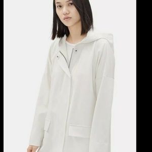 Eileen Fisher RECYCLED POLYESTER RAIN JACKET, Bone, Petite Medium